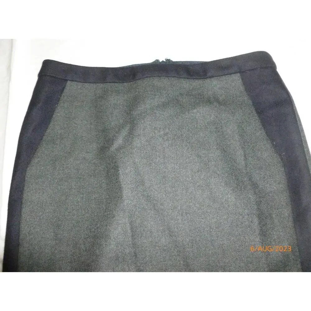 J. Crew No 2 Pencil Skirt 100% Wool Charcoal Gray Lined 30x23